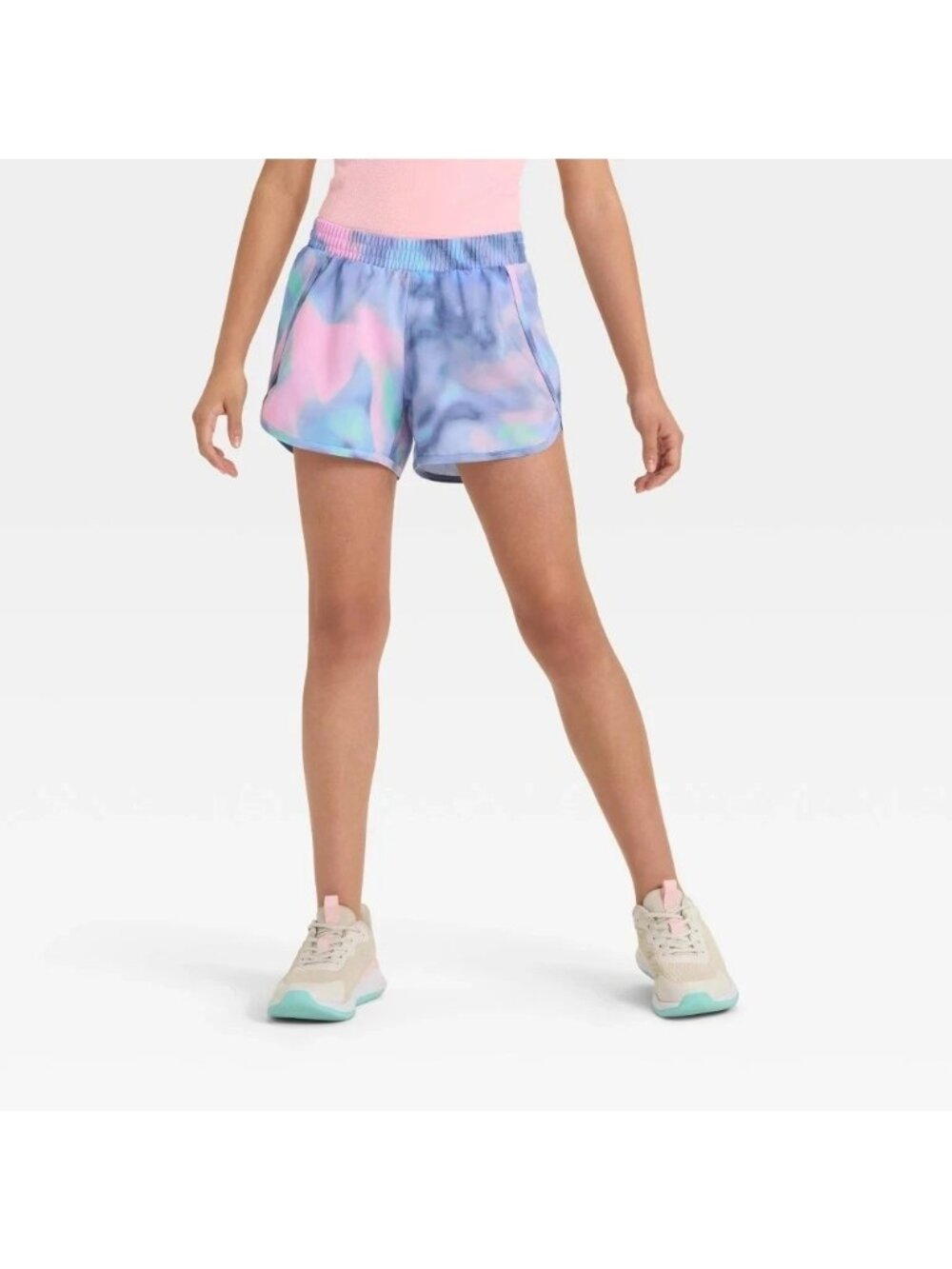All In Motion Bottoms size XL (14)  Girls Tie-Dye Athletic Shorts Blue/ Pink/Pur